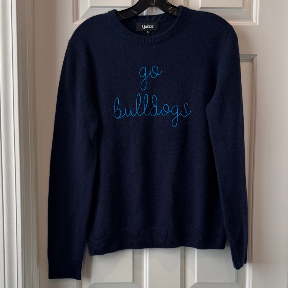 Cashmere crewneck Bulldogs Sweatshirt women’s Lingua Franca quince